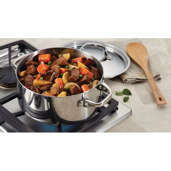 Anolon Advanced Stainless Steel Triply Sauce Pan/Saucepan with Lid, 3.5 Quart, Silver,31507