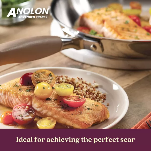 Anolon Advanced Triply Stainless Steel Cookware Pots and Pans Set, 10 Piece