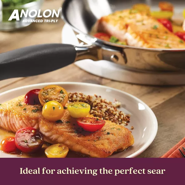 Anolon Advanced Triply Stainless Steel Cookware Pots and Pans Set, 10 Piece