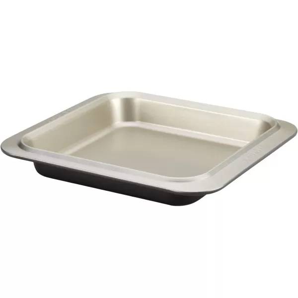 Anolon Allure Nonstick Bakeware Set includes Nonstick Baking Pan with Lid and Muffin/Cupcake Pan - 3 Piece, Onyx/Black/Pewter