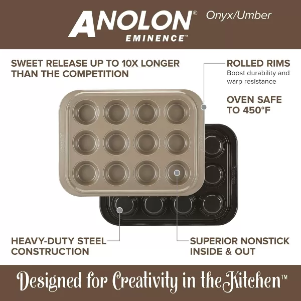 Anolon Eminence Nonstick Baking Pan / Nonstick Cake Pan, Square - 9 Inch, Black