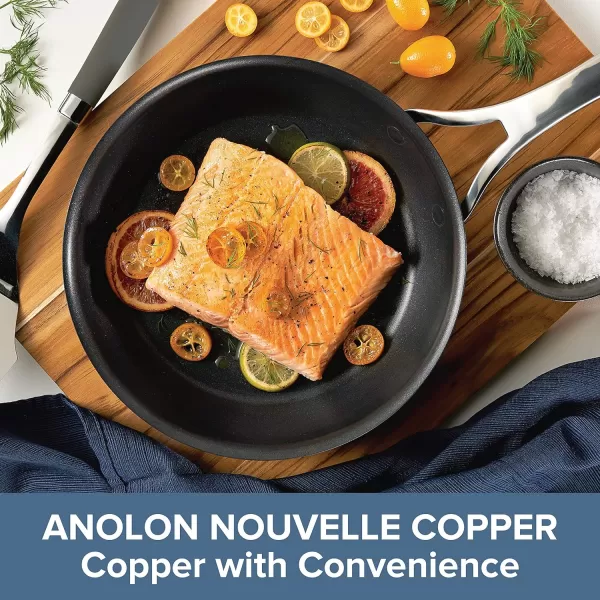 Anolon Nouvelle Copper Hard Anodized Nonstick Frying Pan / Fry Pan / Hard Anodized Skillet - 8.5 Inch, Black Onyx
