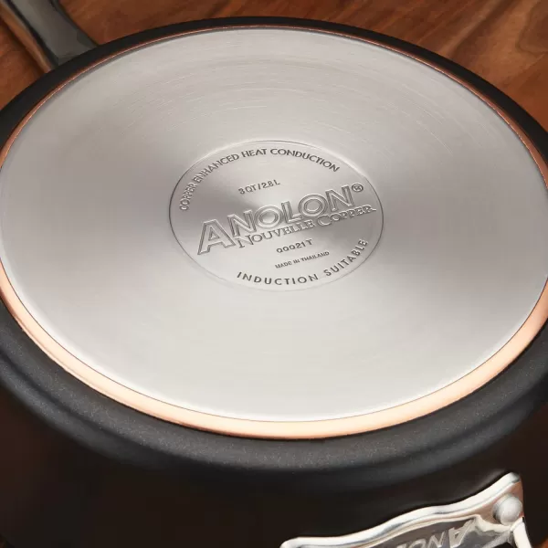 Anolon Nouvelle Copper Hard Anodized Nonstick Pots and Pans, Cookware Set , Onyx