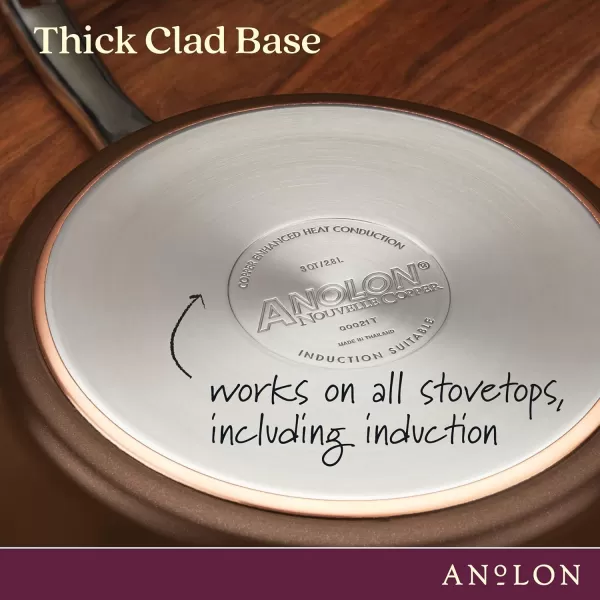 Anolon Nouvelle Copper Hard Anodized Nonstick Pots and Pans, Cookware Set , Onyx