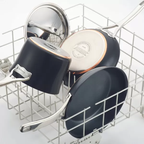 Anolon Nouvelle Copper Hard Anodized Nonstick Pots and Pans, Cookware Set , Onyx
