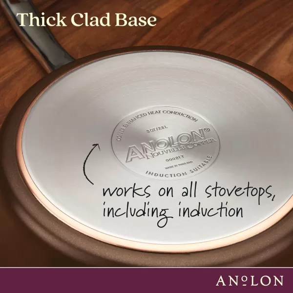 Anolon Nouvelle Copper Hard Anodized Nonstick Pots and Pans, Cookware Set , Onyx