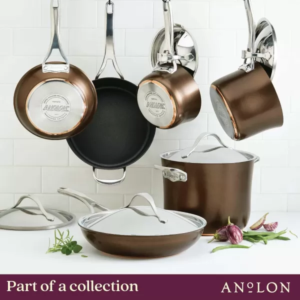Anolon Nouvelle Copper Hard Anodized Nonstick Pots and Pans, Cookware Set , Onyx