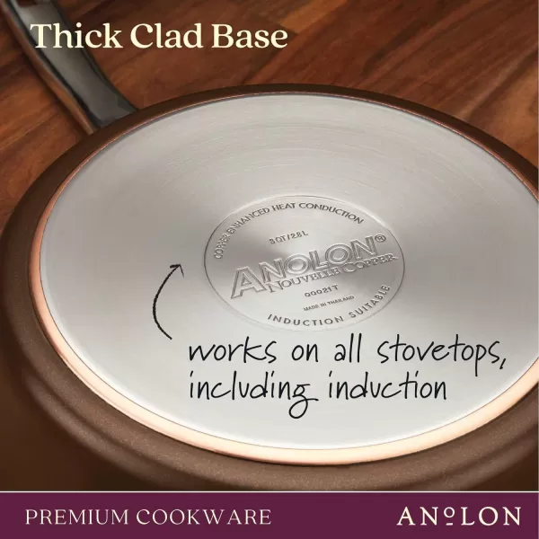 Anolon Nouvelle Copper Hard Anodized Nonstick Pots and Pans, Cookware Set , Onyx