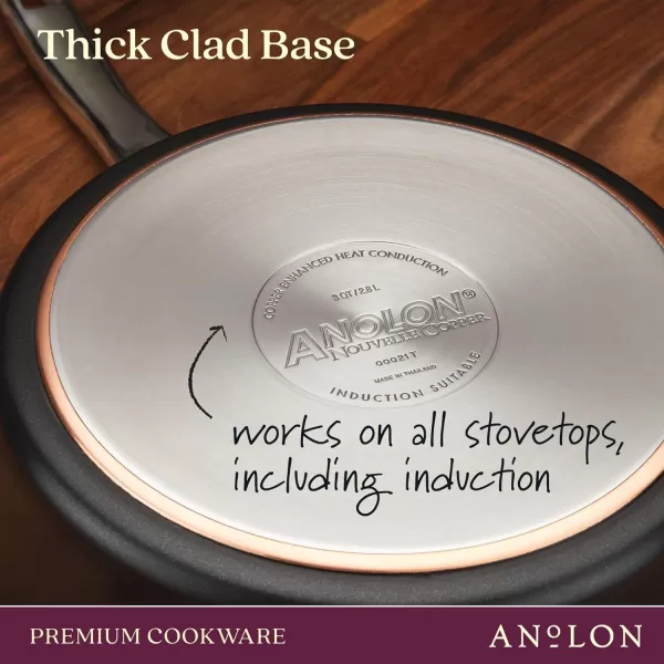 Anolon Nouvelle Copper Hard Anodized Nonstick Pots and Pans, Cookware Set , Onyx