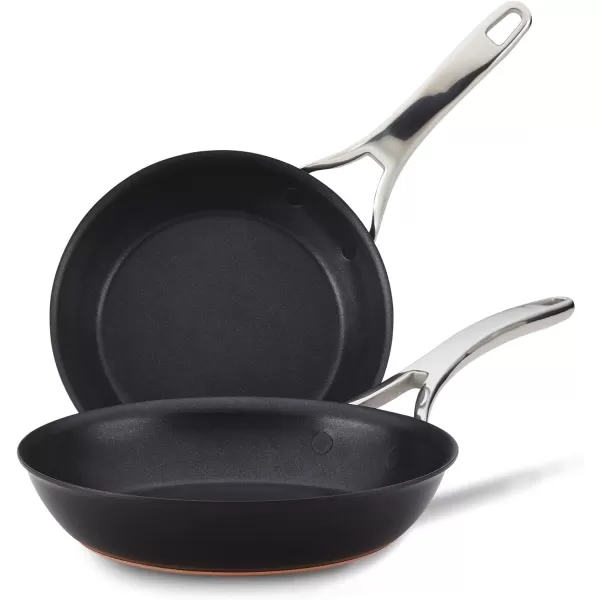 Anolon Nouvelle Copper Hard Anodized Nonstick Pots and Pans, Cookware Set , Onyx