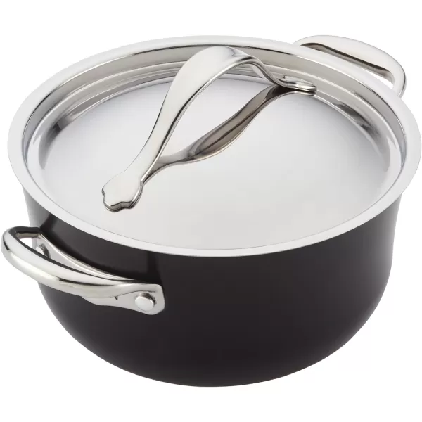 Anolon Nouvelle Copper Hard Anodized Nonstick Pots and Pans, Cookware Set , Onyx