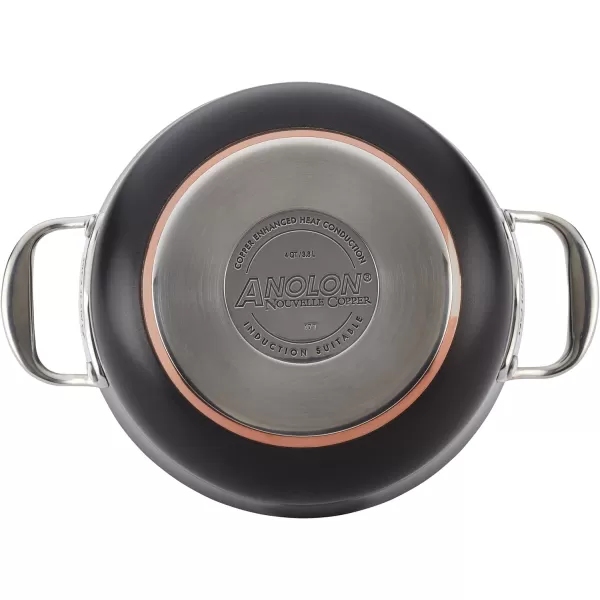 Anolon Nouvelle Copper Hard Anodized Nonstick Pots and Pans, Cookware Set , Onyx