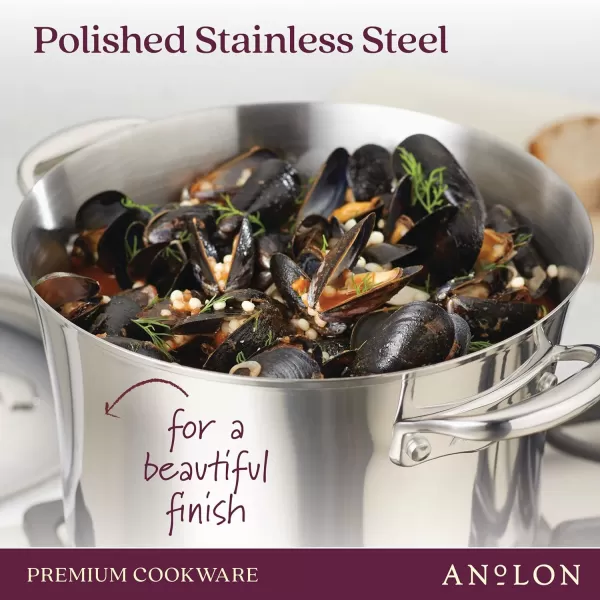 Anolon Nouvelle Stainless Steel Cookware Pots and Pans Set, 10 Piece)