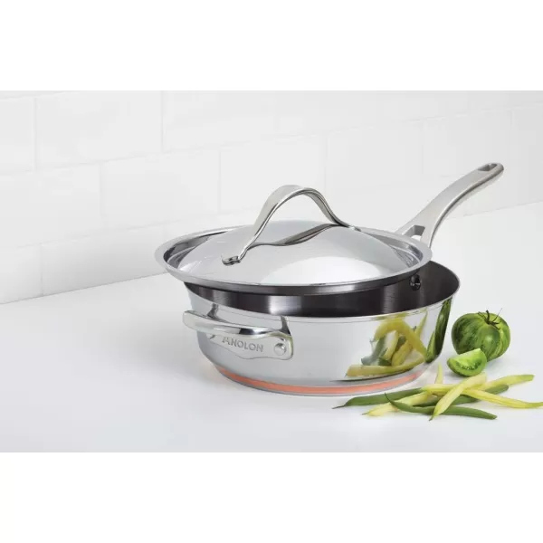 Anolon Nouvelle Stainless Steel Cookware Pots and Pans Set, 10 Piece)