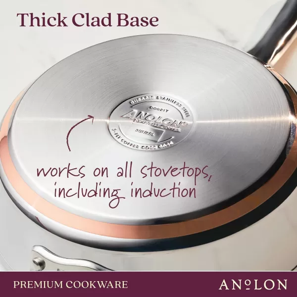 Anolon Nouvelle Stainless Steel Cookware Pots and Pans Set, 10 Piece)