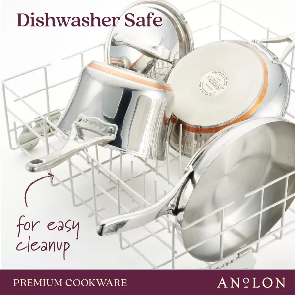 Anolon Nouvelle Stainless Steel Cookware Pots and Pans Set, 10 Piece)