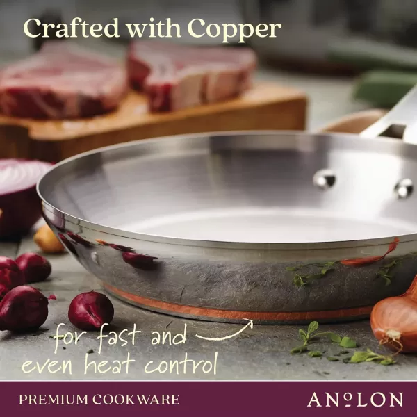 Anolon Nouvelle Stainless Steel Cookware Pots and Pans Set, 10 Piece)