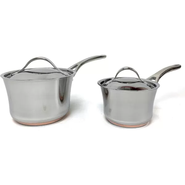 Anolon Nouvelle Stainless Steel Cookware Pots and Pans Set, 11 Piece