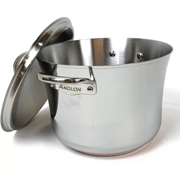 Anolon Nouvelle Stainless Steel Cookware Pots and Pans Set, 11 Piece