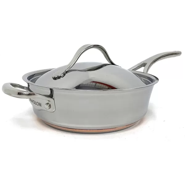 Anolon Nouvelle Stainless Steel Cookware Pots and Pans Set, 11 Piece