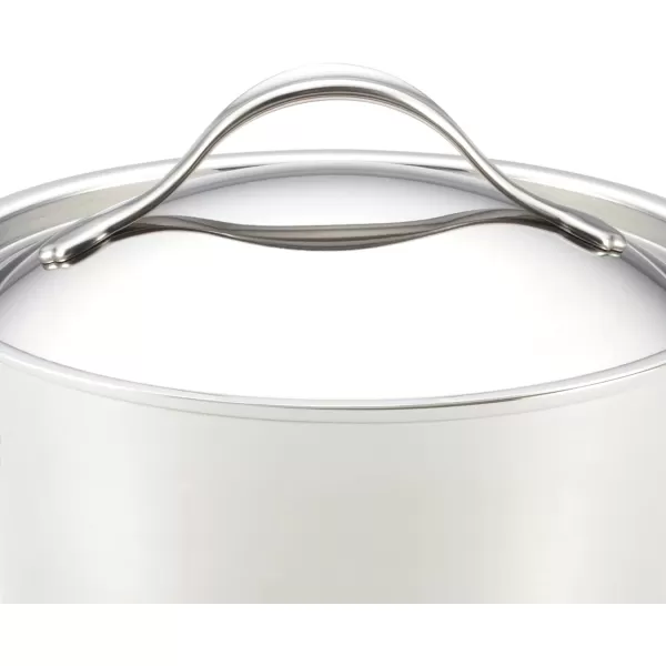Anolon Nouvelle Stainless Steel Sauce Pan/Saucepan with Lid, 3.5 Quart, Silver)
