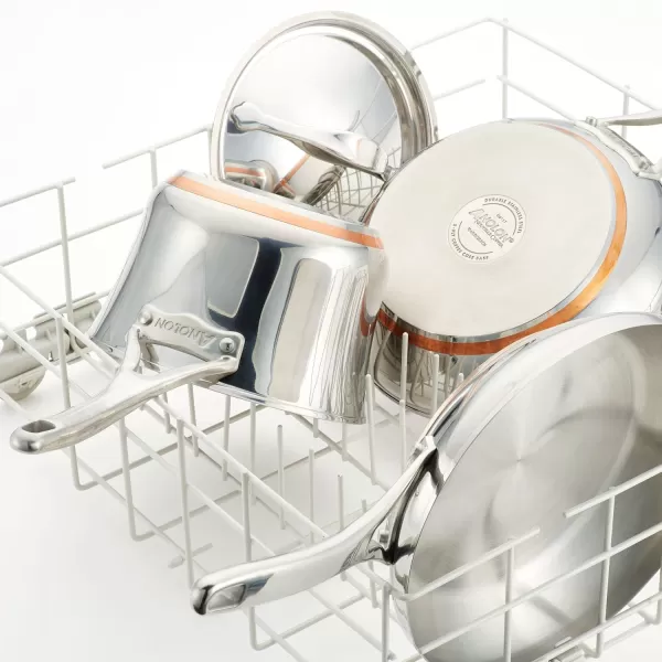 Anolon Nouvelle Stainless Steel Sauce Pan/Saucepan with Lid, 3.5 Quart, Silver)