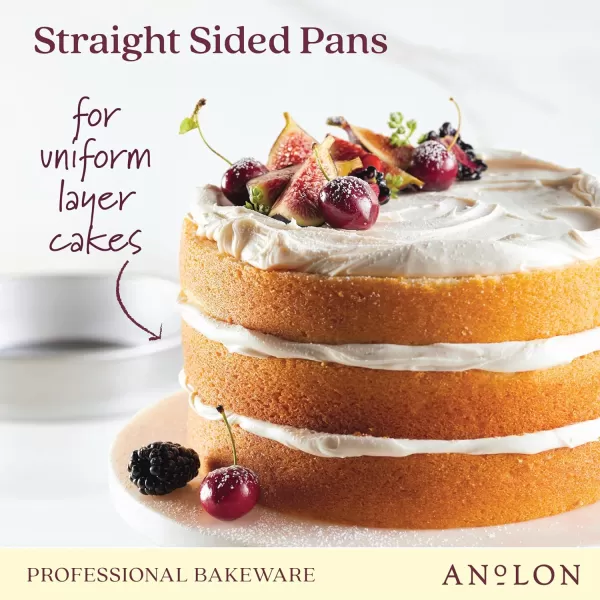 Anolon Pro Aluminized Steel Bakeware Half Sheet Baking Set/Cookie Pans, Two 13-Inch x 18-Inch, Silver