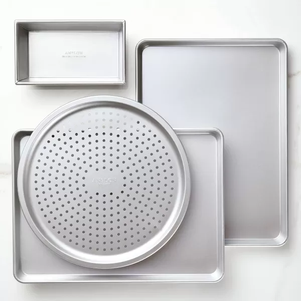 Anolon Pro Aluminized Steel Bakeware Half Sheet Baking Set/Cookie Pans, Two 13-Inch x 18-Inch, Silver