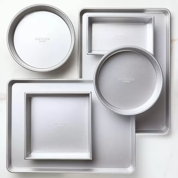 Anolon Pro Aluminized Steel Bakeware Half Sheet Baking Set/Cookie Pans, Two 13-Inch x 18-Inch, Silver