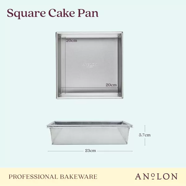 Anolon Pro-Bake Aluminized Steel Baking Cake Pan, Square, 9 Inch - Silver