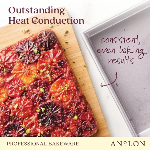 Anolon Pro-Bake Aluminized Steel Baking Cake Pan, Square, 9 Inch - Silver