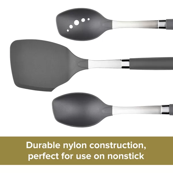 Anolon SureGrip Stainless Steel Meat Fork/Kitchen Tool, 13.25 Inch, Gray,46288)