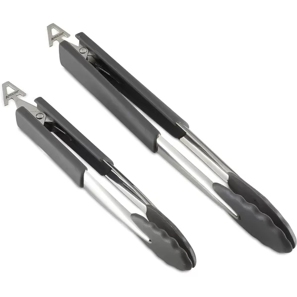 Anolon SureGrip Stainless Steel Meat Fork/Kitchen Tool, 13.25 Inch, Gray,46288