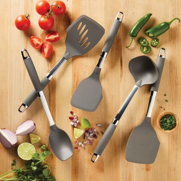 Anolon SureGrip Stainless Steel Meat Fork/Kitchen Tool, 13.25 Inch, Gray,46288)