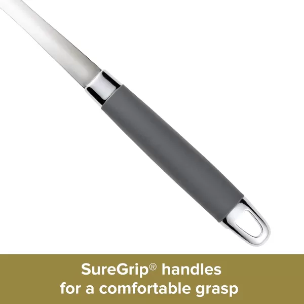 Anolon SureGrip Stainless Steel Meat Fork/Kitchen Tool, 13.25 Inch, Gray,46288)