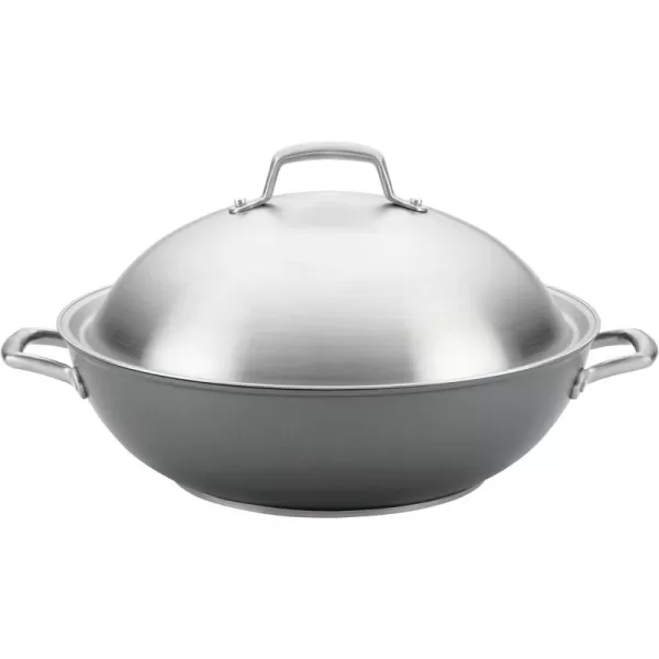 Anolon Accolade Forged Hard Anodized Nonstick Square Grill Pan/Griddle with Spouts, 11 Inch - Moonstone Gray)