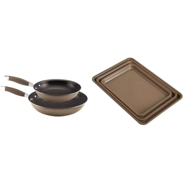 Anolon Advanced Hard-Anodized Nonstick 12-Inch Deep Frying Pan with Glass Lid / Nonstick Skillet, 12 Inch, Bronze