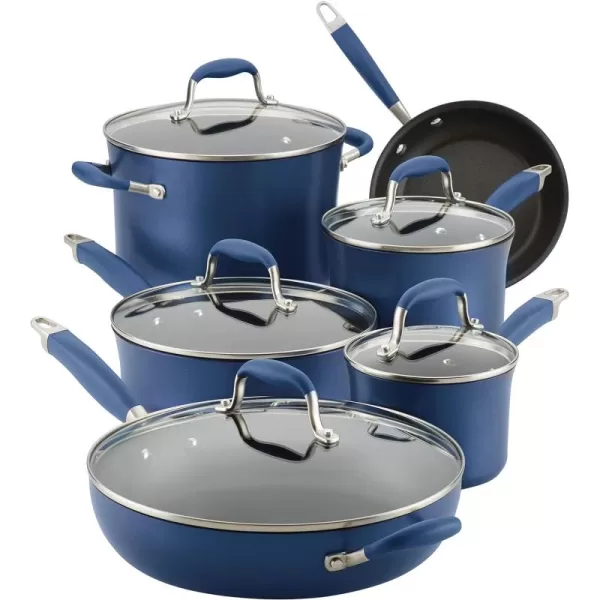 Anolon Advanced Hard Anodized Nonstick Cookware Pots and Pans Set, 11-Piece, Gray