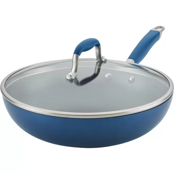 Anolon Advanced Hard Anodized Nonstick Frying Pan/ Fry Saute All Purpose Pan with Lid - 12 Inch, Gray