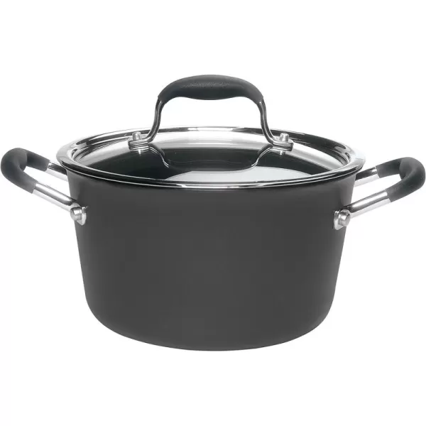 Anolon Advanced Hard Anodized Nonstick Sauce Pan/Saucepan with Lid, 4.5 Quart, Gray