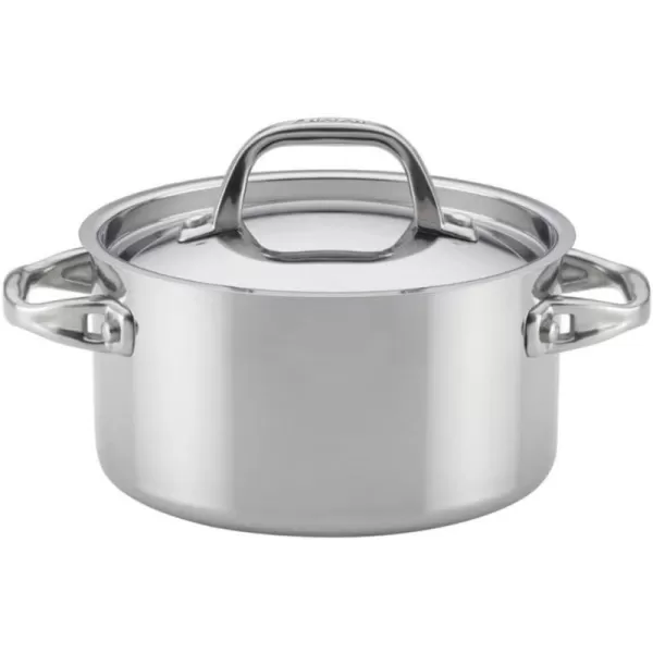 Anolon Advanced Stainless Steel Triply Sauce Pan/Saucepan with Lid, 3.5 Quart, Silver,31507
