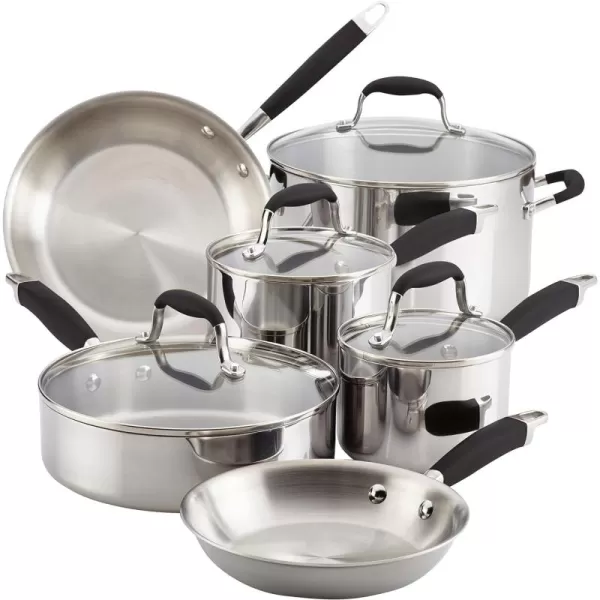 Anolon Advanced Triply Stainless Steel Cookware Pots and Pans Set, 10 Piece