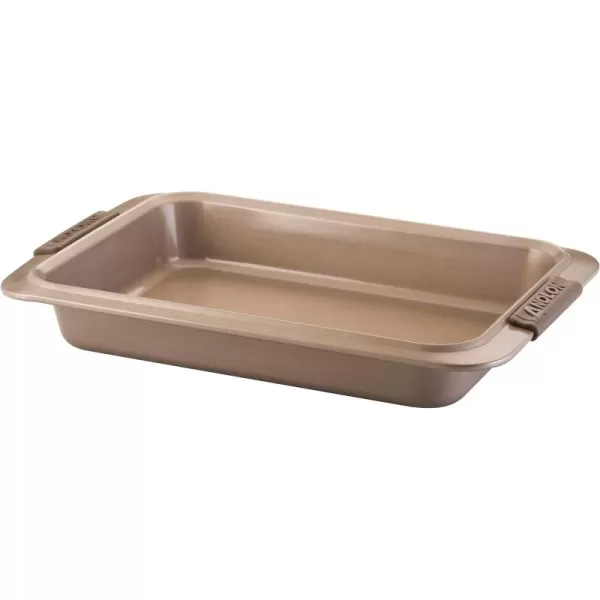 Anolon Bronze Nonstick Baking Pan With Lid / Nonstick Cake Pan With Lid, Rectangle - 9 Inch x 13 Inch, Brown