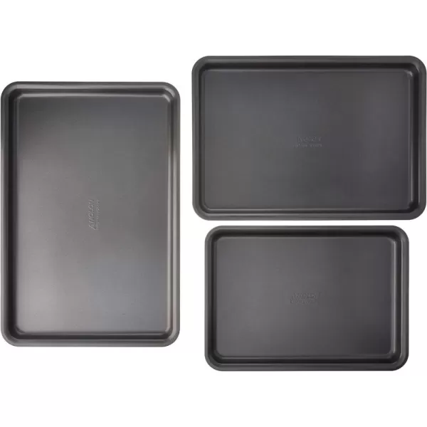 Anolon Gourmet Nonstick Bakeware Set with Nonstick Cookie Sheets / Baking Sheets - 3 Piece, Bronze Brown