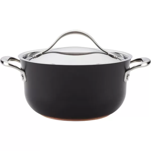 Anolon Nouvelle Copper Hard Anodized Nonstick Pots and Pans, Cookware Set , Onyx