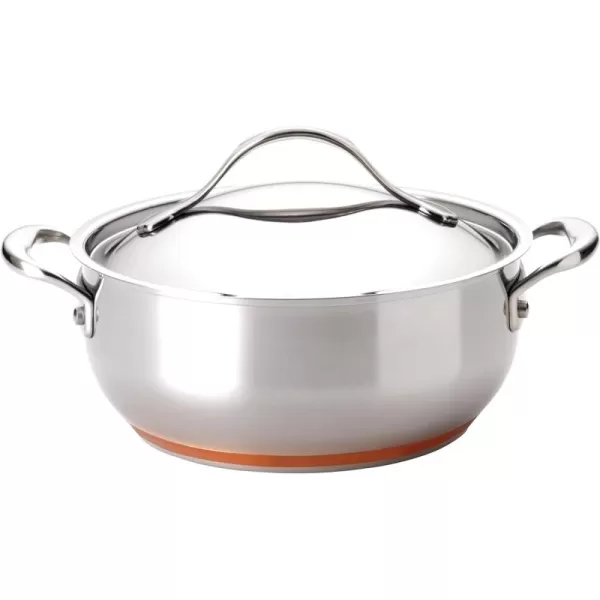 Anolon Nouvelle Stainless Steel Sauce Pan/Saucepan with Lid, 3.5 Quart, Silver)