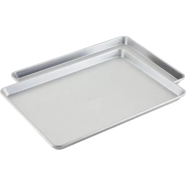 Anolon Pro Aluminized Steel Bakeware Half Sheet Baking Set/Cookie Pans, Two 13-Inch x 18-Inch, Silver