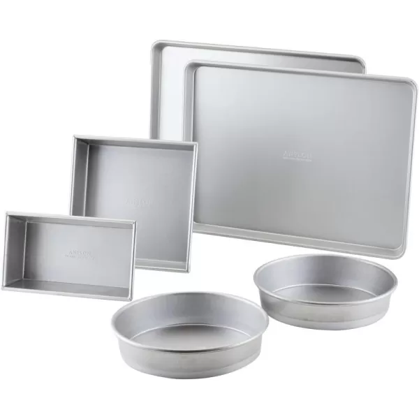 Anolon Pro Aluminized Steel Bakeware Half Sheet Baking Set/Cookie Pans, Two 13-Inch x 18-Inch, Silver