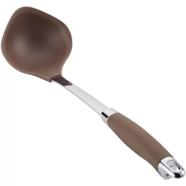 Anolon SureGrip Dishwasher Safe Nonstick Spoon/Ladle/Soup Kitchen Tools, 13.25 Inch, Bronze Brown