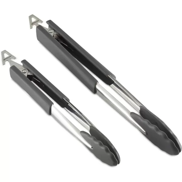 Anolon SureGrip Stainless Steel Meat Fork/Kitchen Tool, 13.25 Inch, Gray,46288